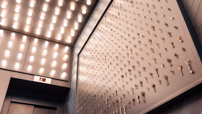 Lobby · Schlüsselwand Aufzug — The Fritz Hotel Düsseldorf