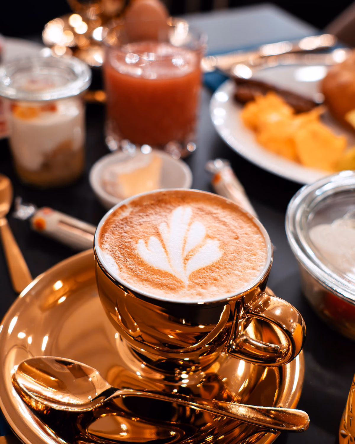 Frühstück · Cappuccino Latteart — The Fritz Hotel Düsseldorf